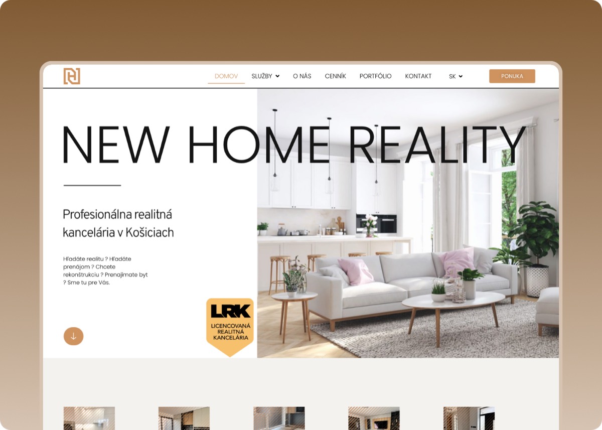 NewHomeReality ukážka projektu